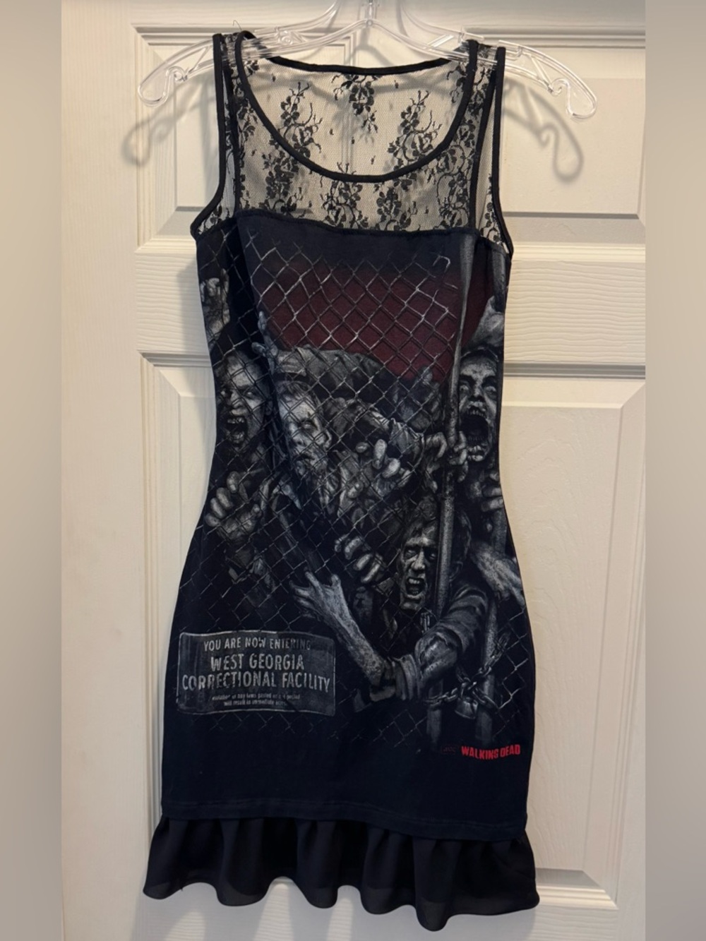 The Walking Dead Black Graphic Lace Tank Dress